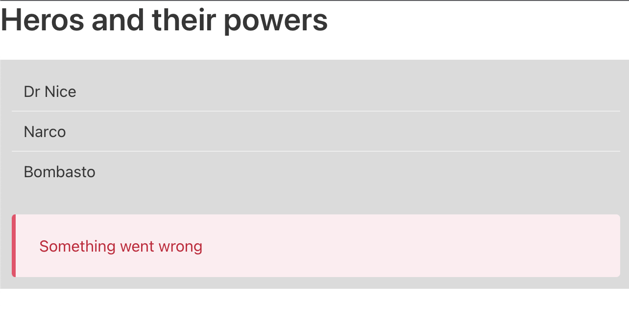 Error boundary with fallback UI
